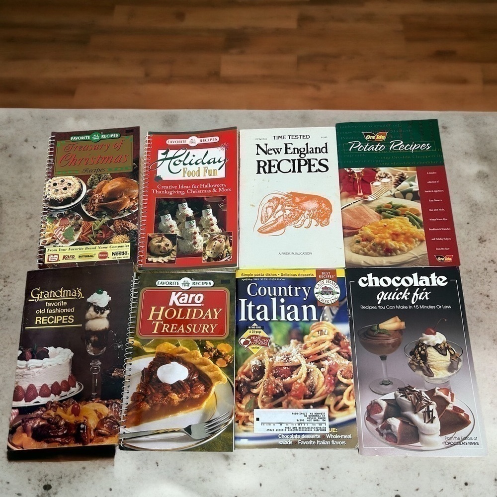 Vintage Cookbook Bundle Christmas New England Karo Chocolate Ore Ida Potatoes